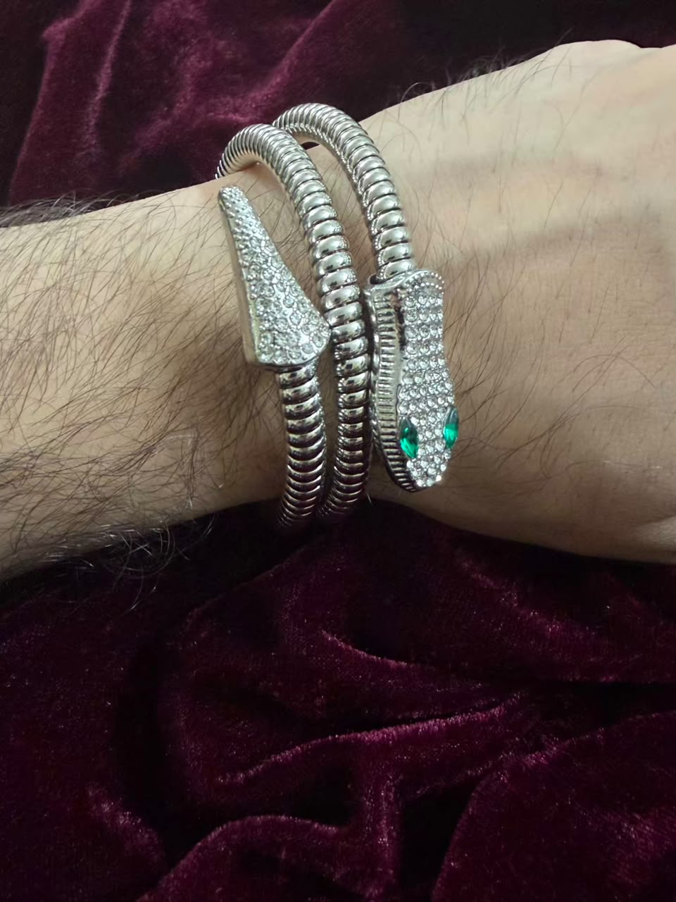Silver Snake Wrap Men's Rakhi Bracelet