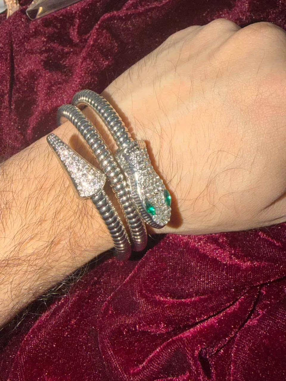 Silver Snake Wrap Men's Rakhi Bracelet