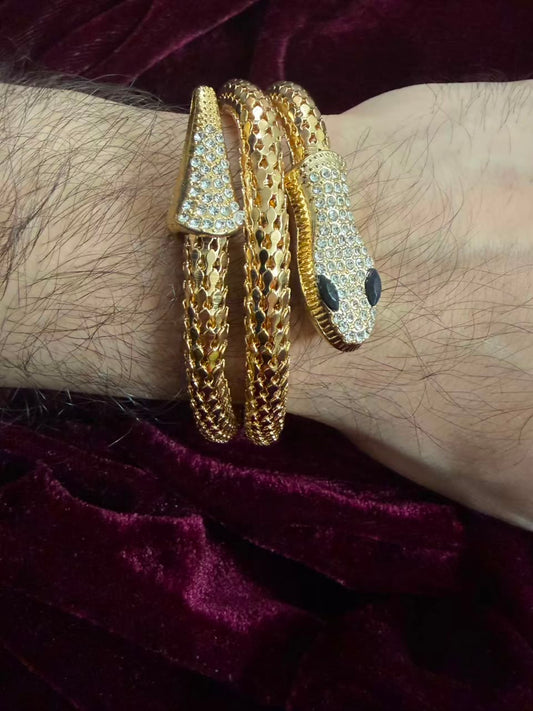 Premium Gold Snake Wrap Men's Rakhi Bracelet