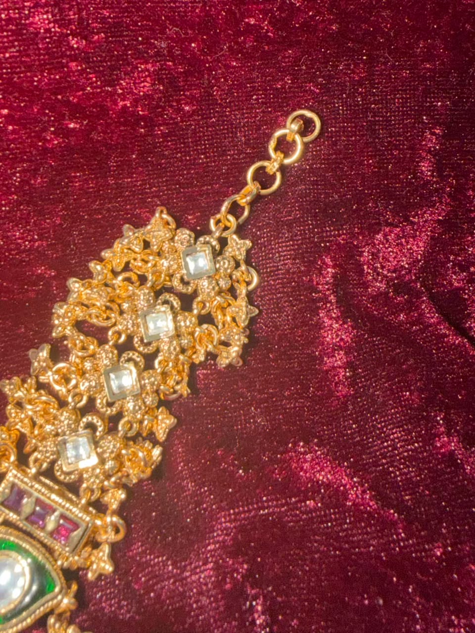 Royal Kundan Round Dial Watch Rakhi in Premium Swarovski (Free Initial)