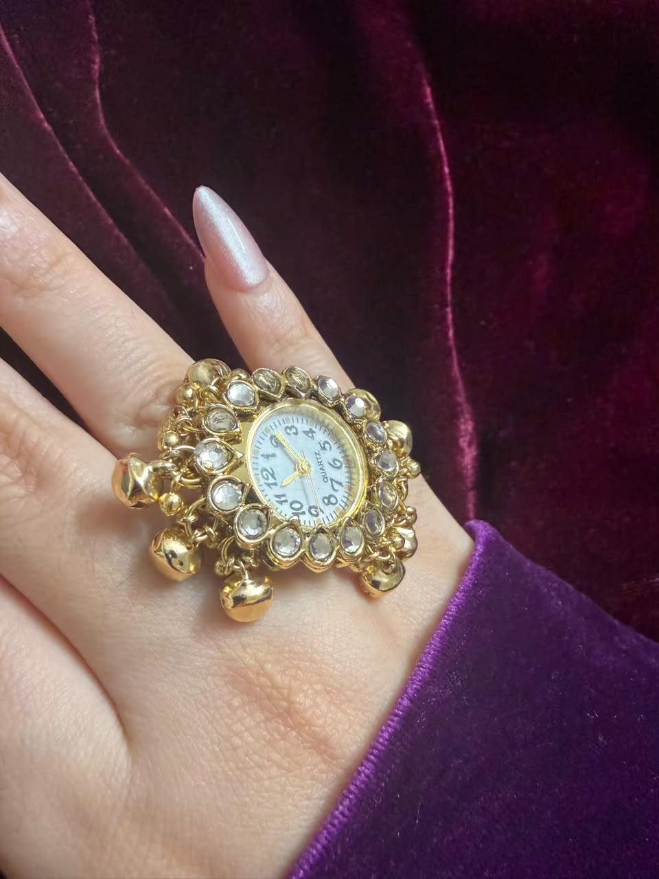 Rajwadi Kundan Dial Maharani Watch Ring