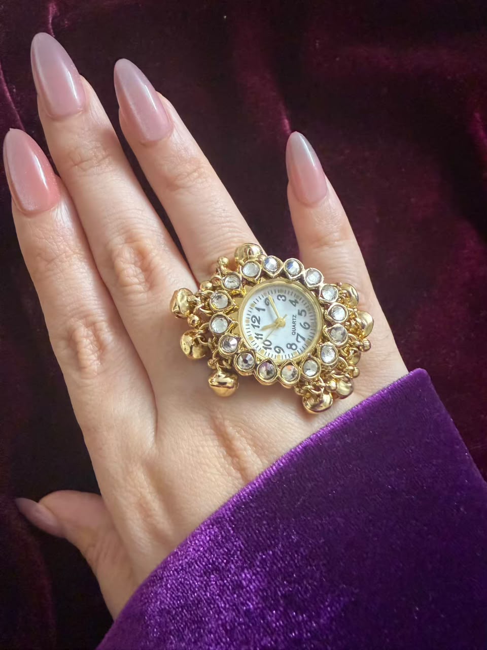 Rajwadi Kundan Dial Maharani Watch Ring