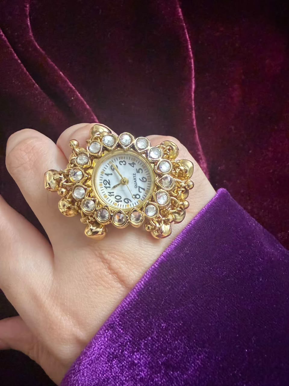 Rajwadi Kundan Dial Maharani Watch Ring