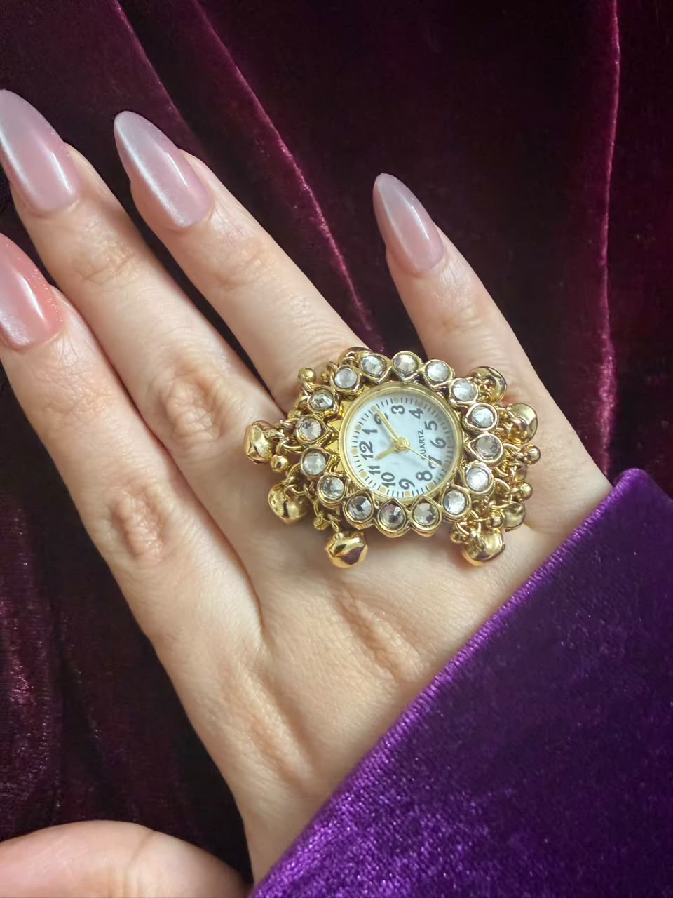 Rajwadi Kundan Dial Maharani Watch Ring
