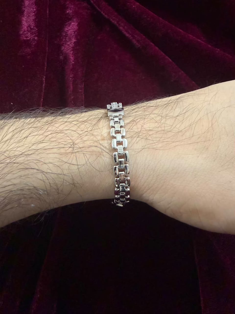 Premium Noir Crystal Link Men's Rakhi Bracelet