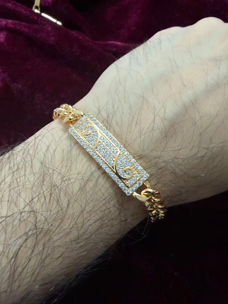 Imperial Crystal ID Chain Men's Rakhi Bracelet