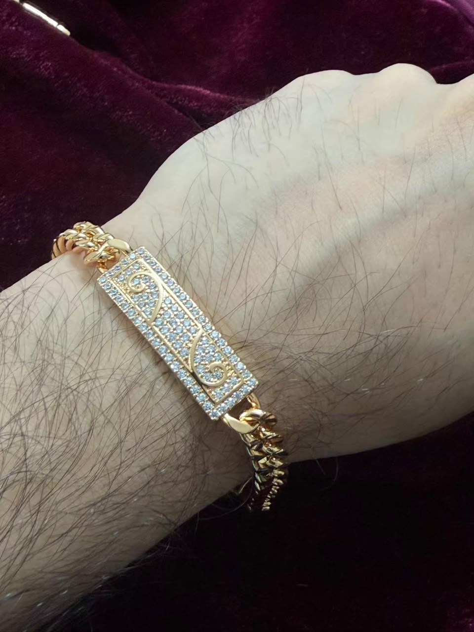 Imperial Crystal ID Chain Men's Rakhi Bracelet