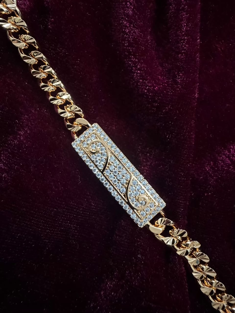 Imperial Crystal ID Chain Men's Rakhi Bracelet
