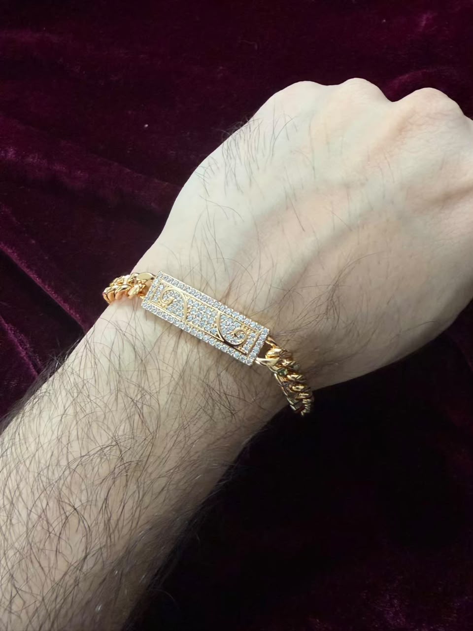 Imperial Crystal ID Chain Men's Rakhi Bracelet