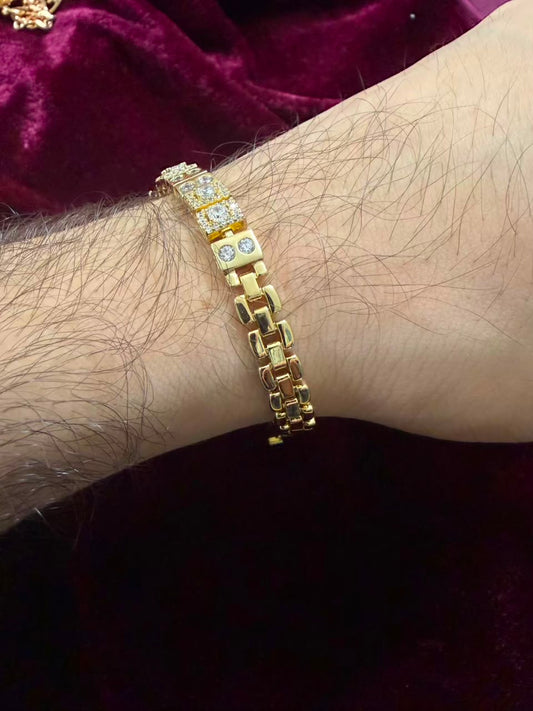Regal Obsidian Crystal Men's Rakhi Bracelet