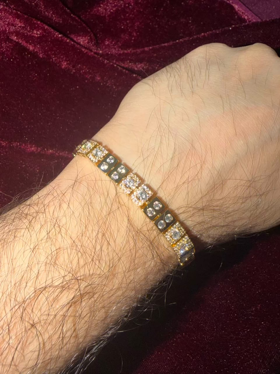 Regal Obsidian Crystal Men's Rakhi Bracelet