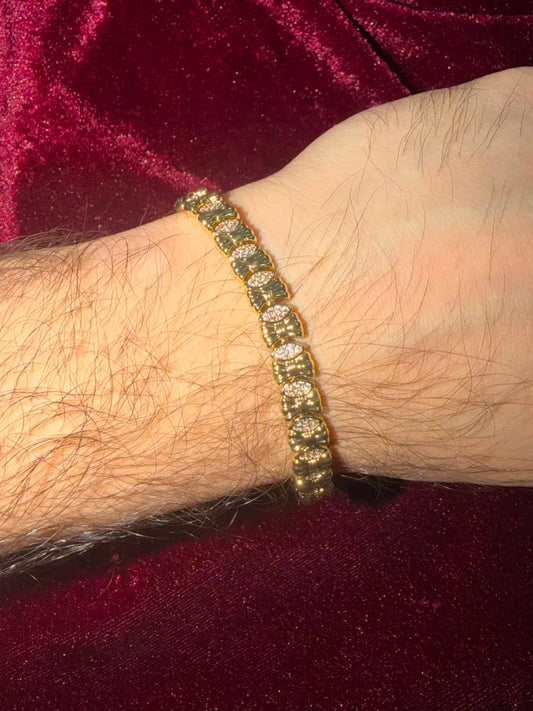 Regal Obsidian Crystal Men's Rakhi Bracelet
