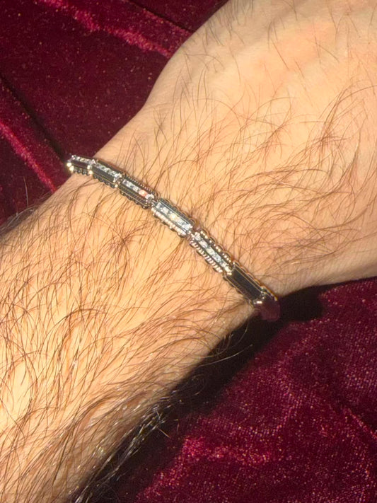 Elite Black Crystal Men's Rakhi Bracelet