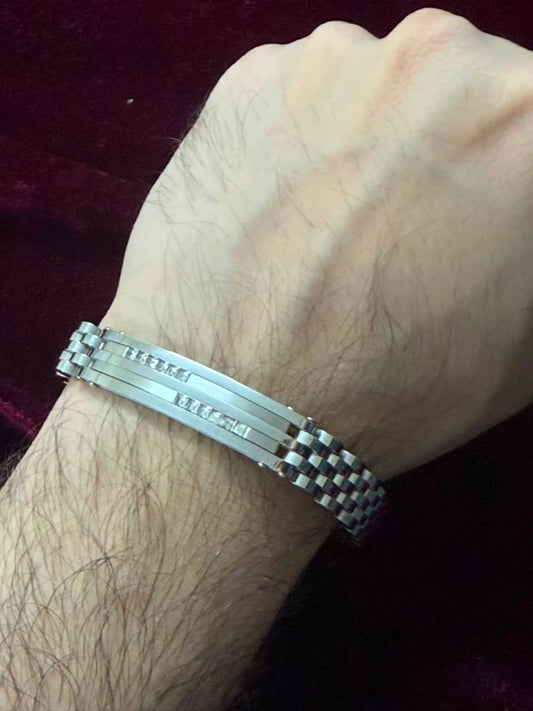 Silver Royale Link Men's Rakhi Bracelet