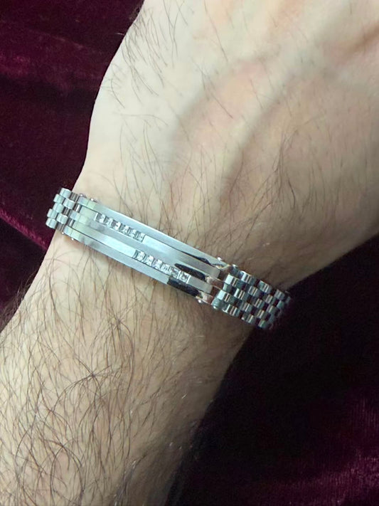 Silver Royale Link Men's Rakhi Bracelet