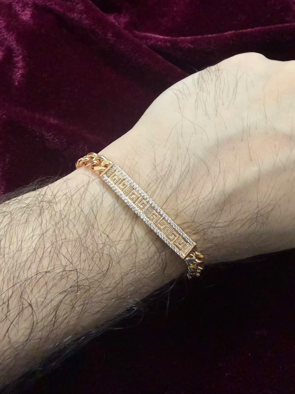 Royal Cuban Crystal ID Men's Rakhi Bracelet
