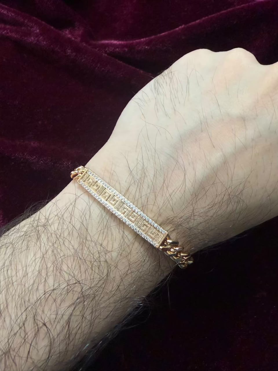 Royal Cuban Crystal ID Men's Rakhi Bracelet