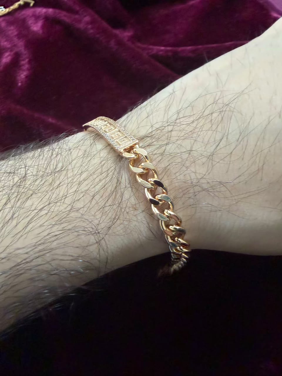 Royal Cuban Crystal ID Men's Rakhi Bracelet