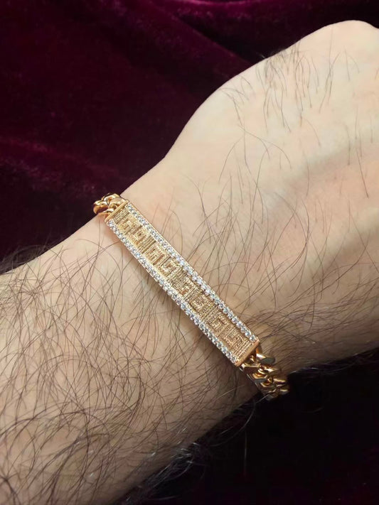 Royal Cuban Crystal ID Men's Rakhi Bracelet