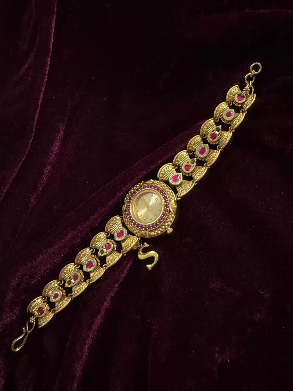 Ruby Regal Maharani Heritage Watch Rakhi in Premium Swarovski (Free Initial)