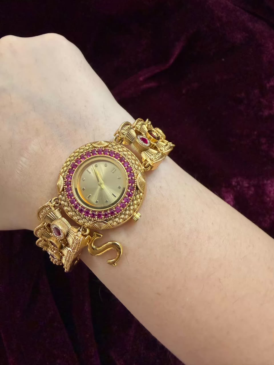 Ruby Regal Maharani Heritage Watch Rakhi in Premium Swarovski (Free Initial)