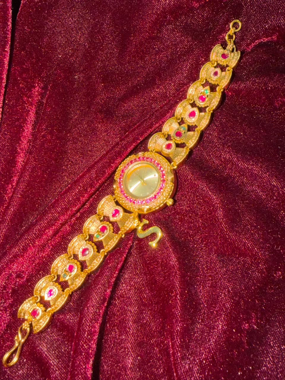 Ruby Regal Maharani Heritage Watch Rakhi in Premium Swarovski (Free Initial)