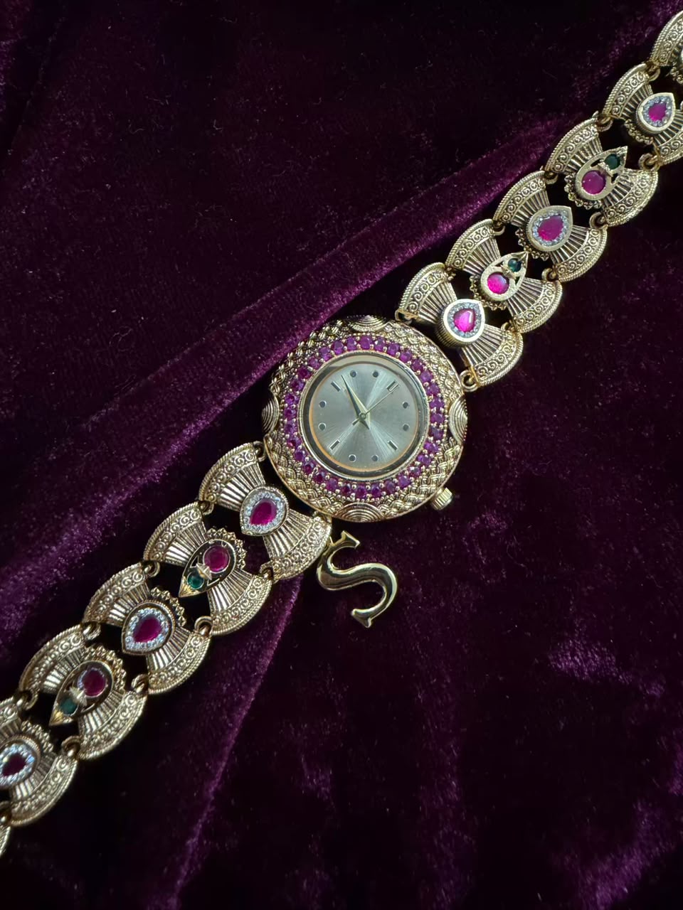 Ruby Regal Maharani Heritage Watch Rakhi in Premium Swarovski (Free Initial)