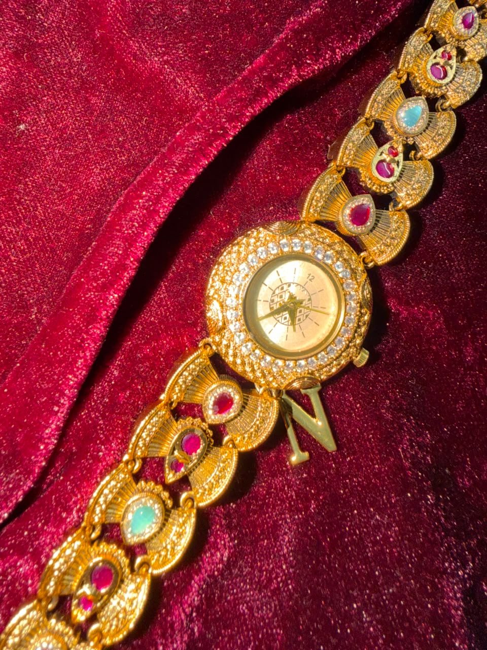 Rajputana Heritage Watch Rakhi in Premium Swarovski (Free Initial)