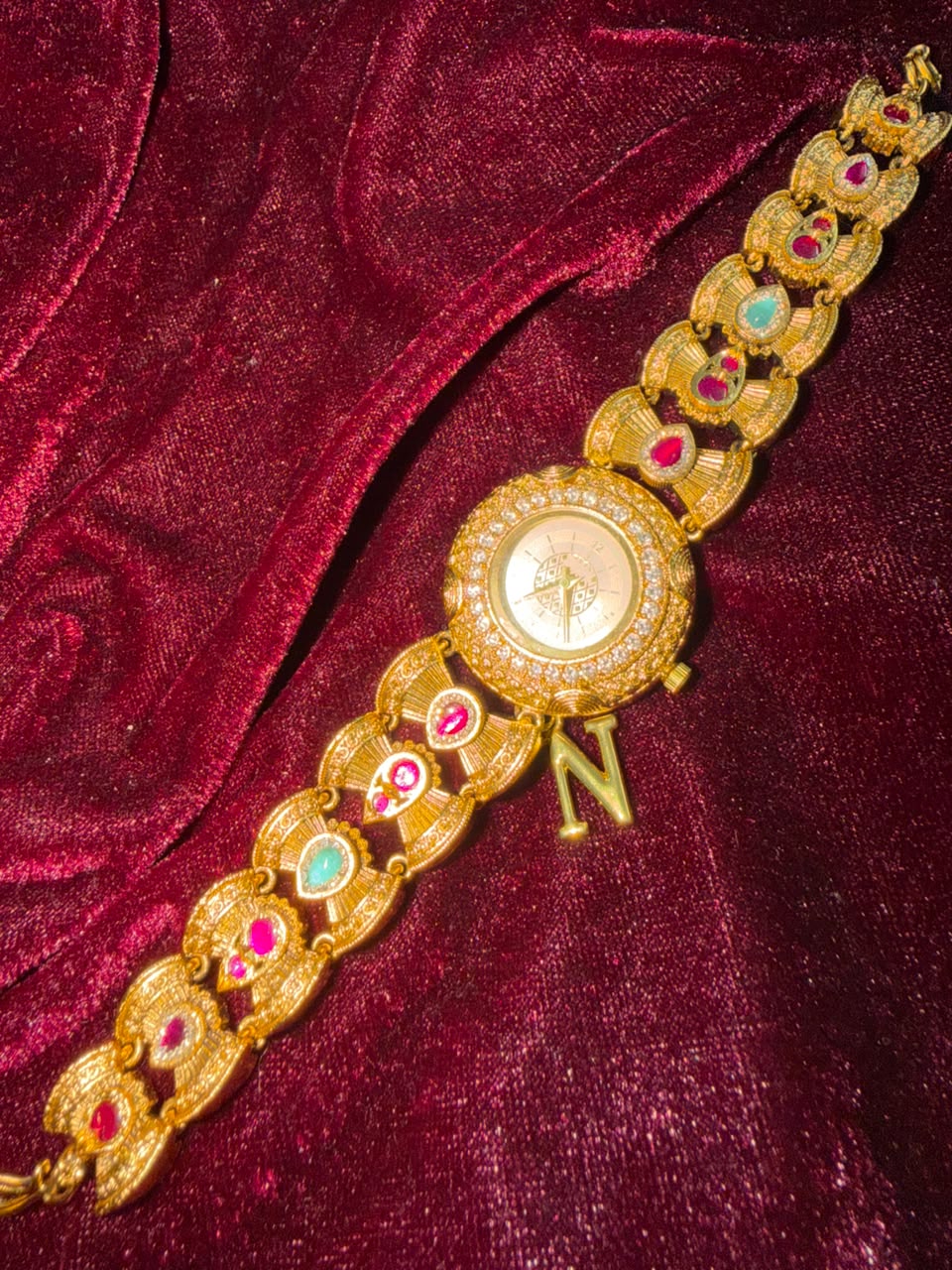Rajputana Heritage Watch Rakhi in Premium Swarovski (Free Initial)