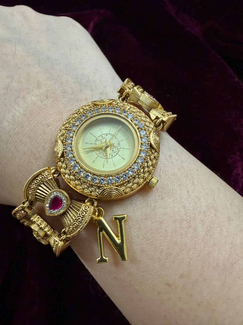 Rajputana Heritage Watch Rakhi in Premium Swarovski (Free Initial)