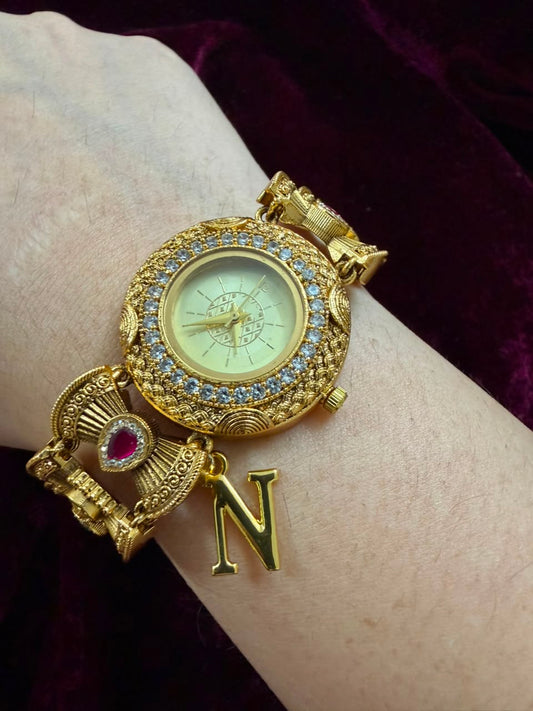 Rajputana Heritage Watch Rakhi in Premium Swarovski (Free Initial)