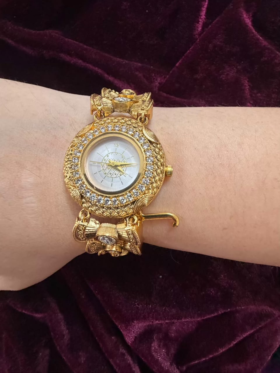 Rajsi Heritage Watch Rakhi in Premium Swarovski (Free Initial)