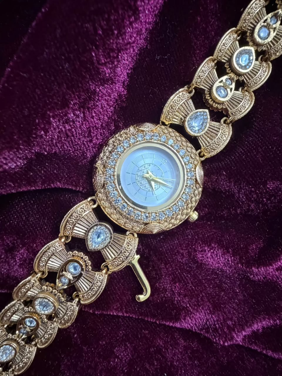 Rajsi Heritage Watch Rakhi in Premium Swarovski (Free Initial)