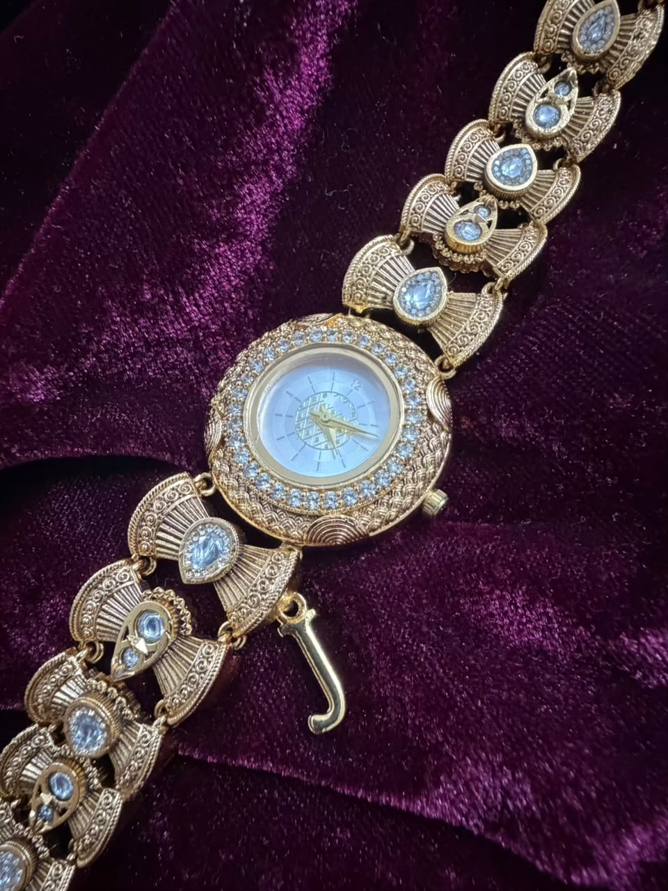 Rajsi Heritage Watch Rakhi in Premium Swarovski (Free Initial)