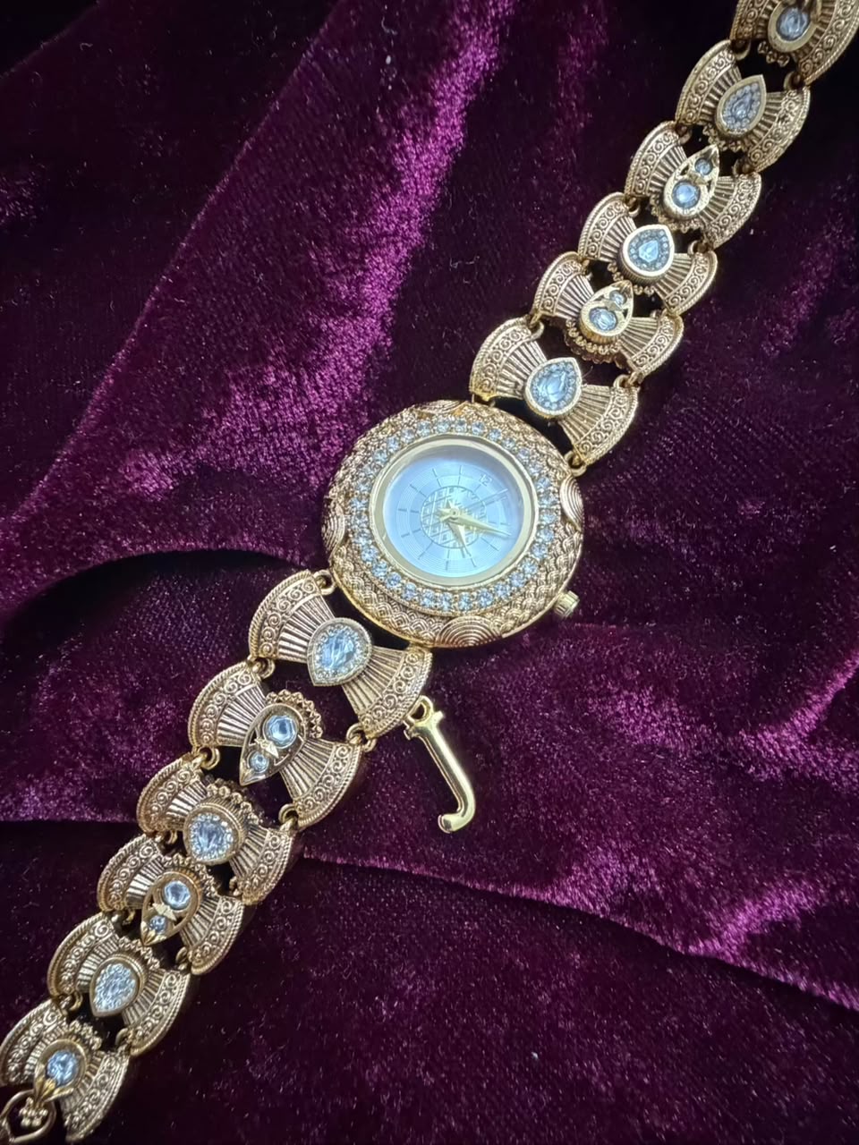 Rajsi Heritage Watch Rakhi in Premium Swarovski (Free Initial)