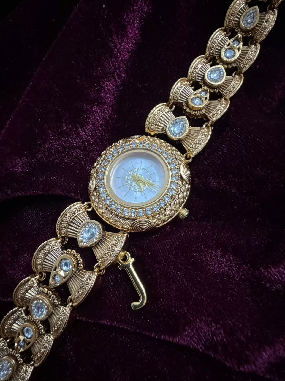 Rajsi Heritage Watch Rakhi in Premium Swarovski (Free Initial)