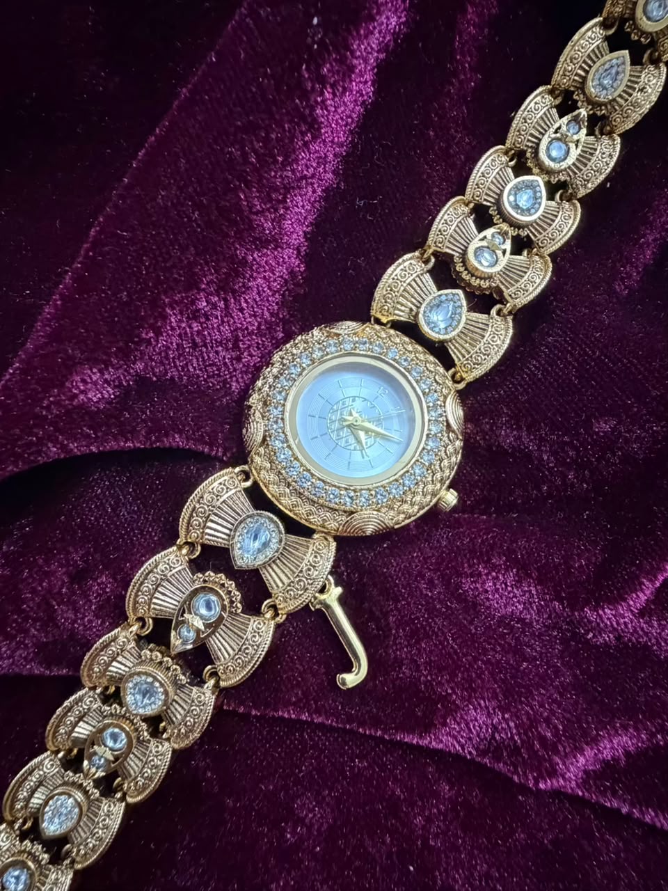 Rajsi Heritage Watch Rakhi in Premium Swarovski (Free Initial)