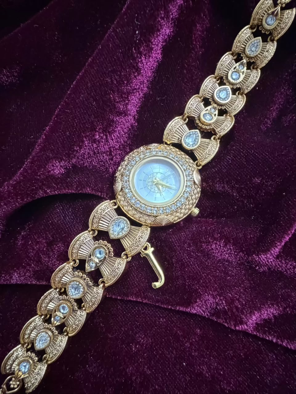 Rajsi Heritage Watch Rakhi in Premium Swarovski (Free Initial)