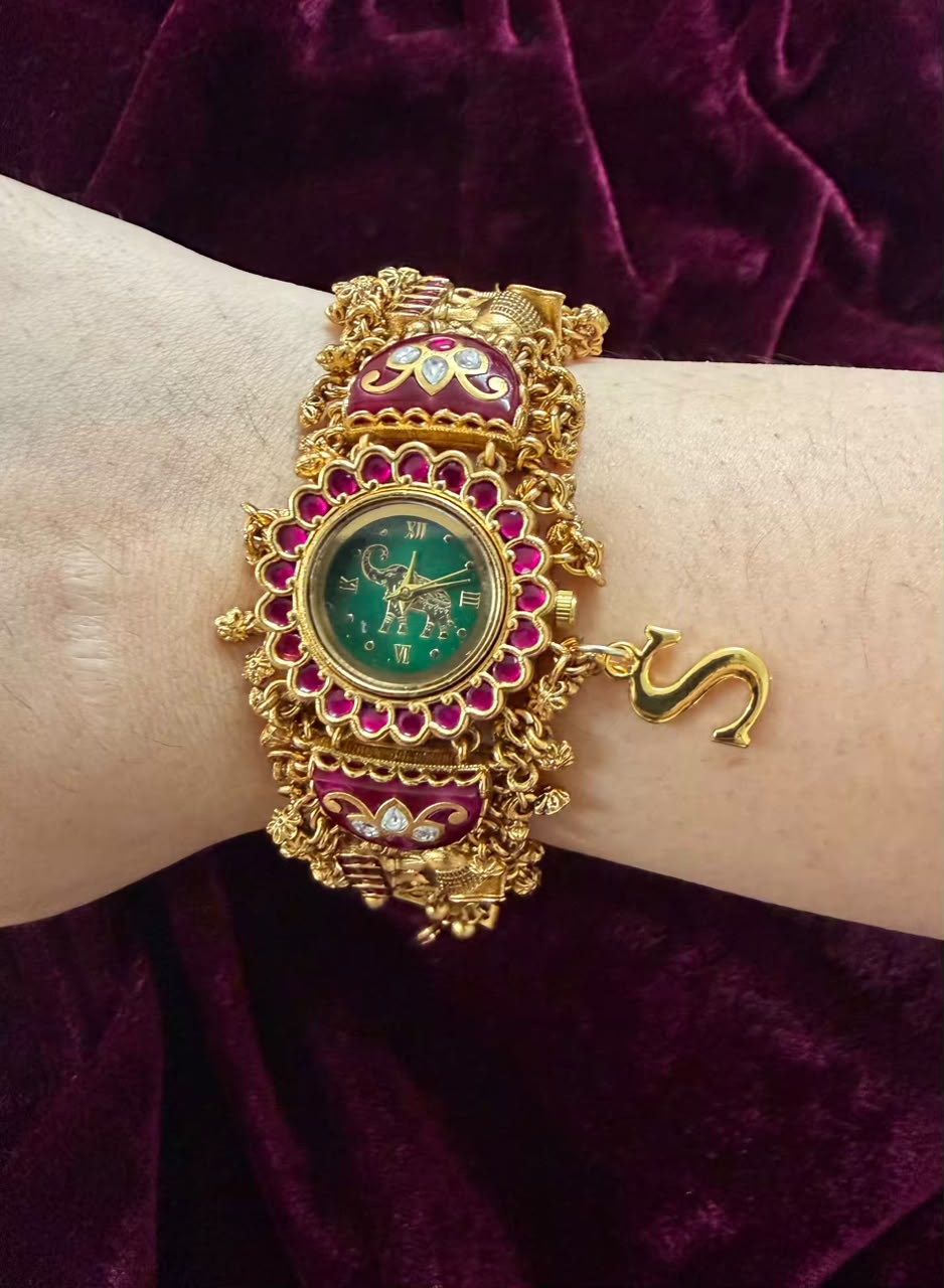Gajraj Heritage Watch Rakhi in Premium Swarovski (Free Initial)