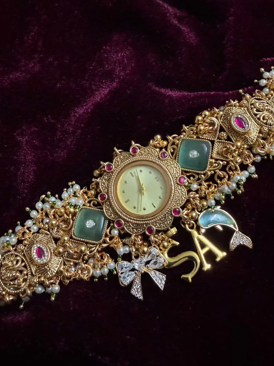 Meher Neel Heritage Watch Rakhi in Premium Swarovski (Free Initial)