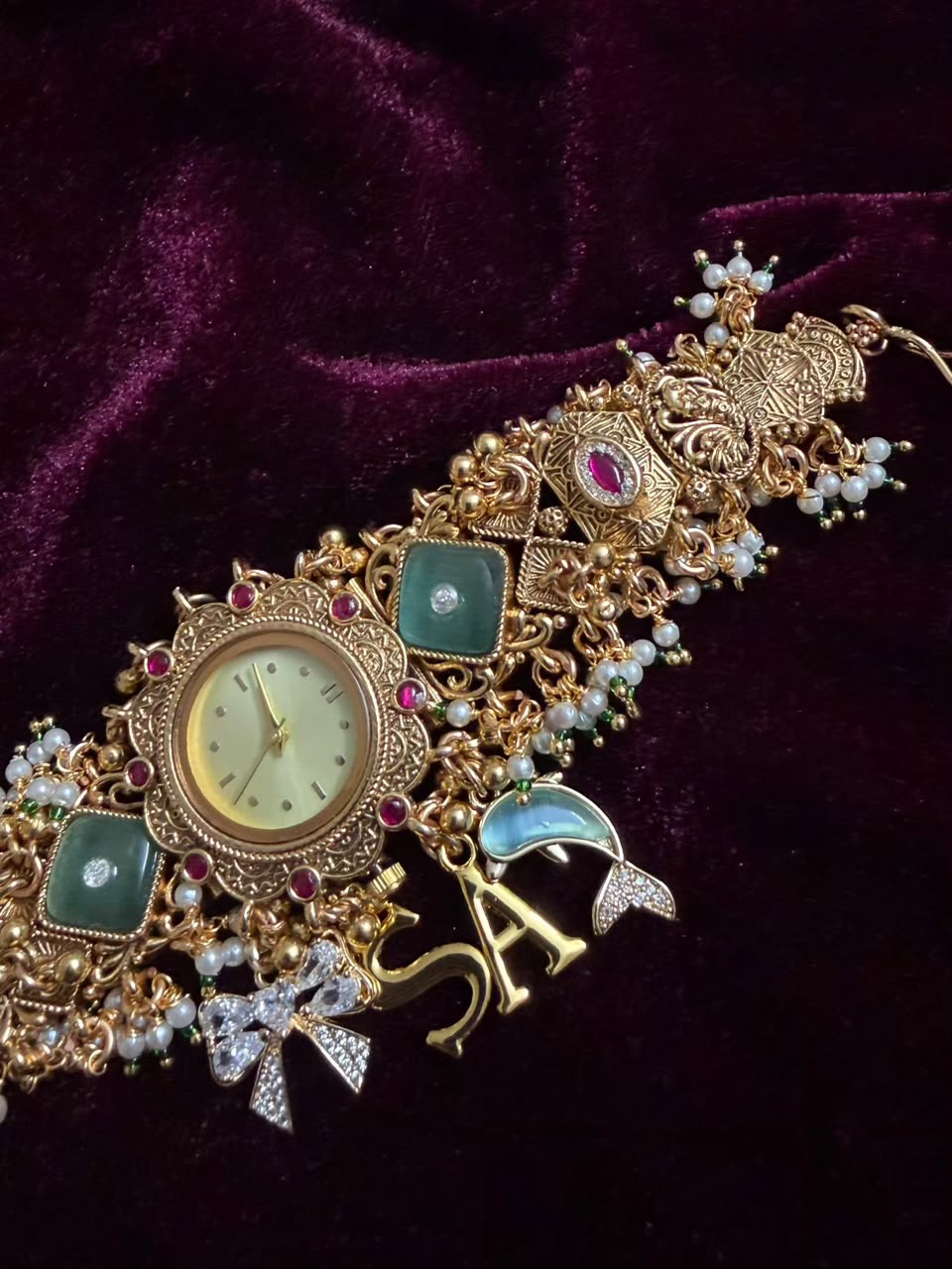 Meher Neel Heritage Watch Rakhi in Premium Swarovski (Free Initial)