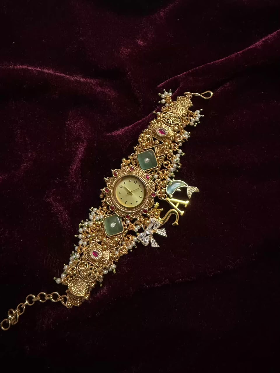 Meher Neel Heritage Watch Rakhi in Premium Swarovski (Free Initial)