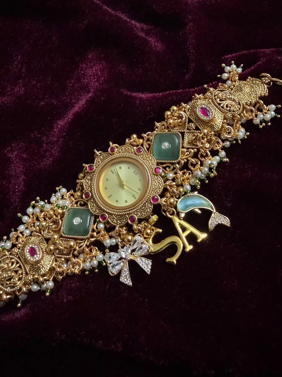 Meher Neel Heritage Watch Rakhi in Premium Swarovski (Free Initial)