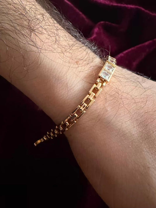 Heritage Crystal Line Men's Rakhi Bracelet