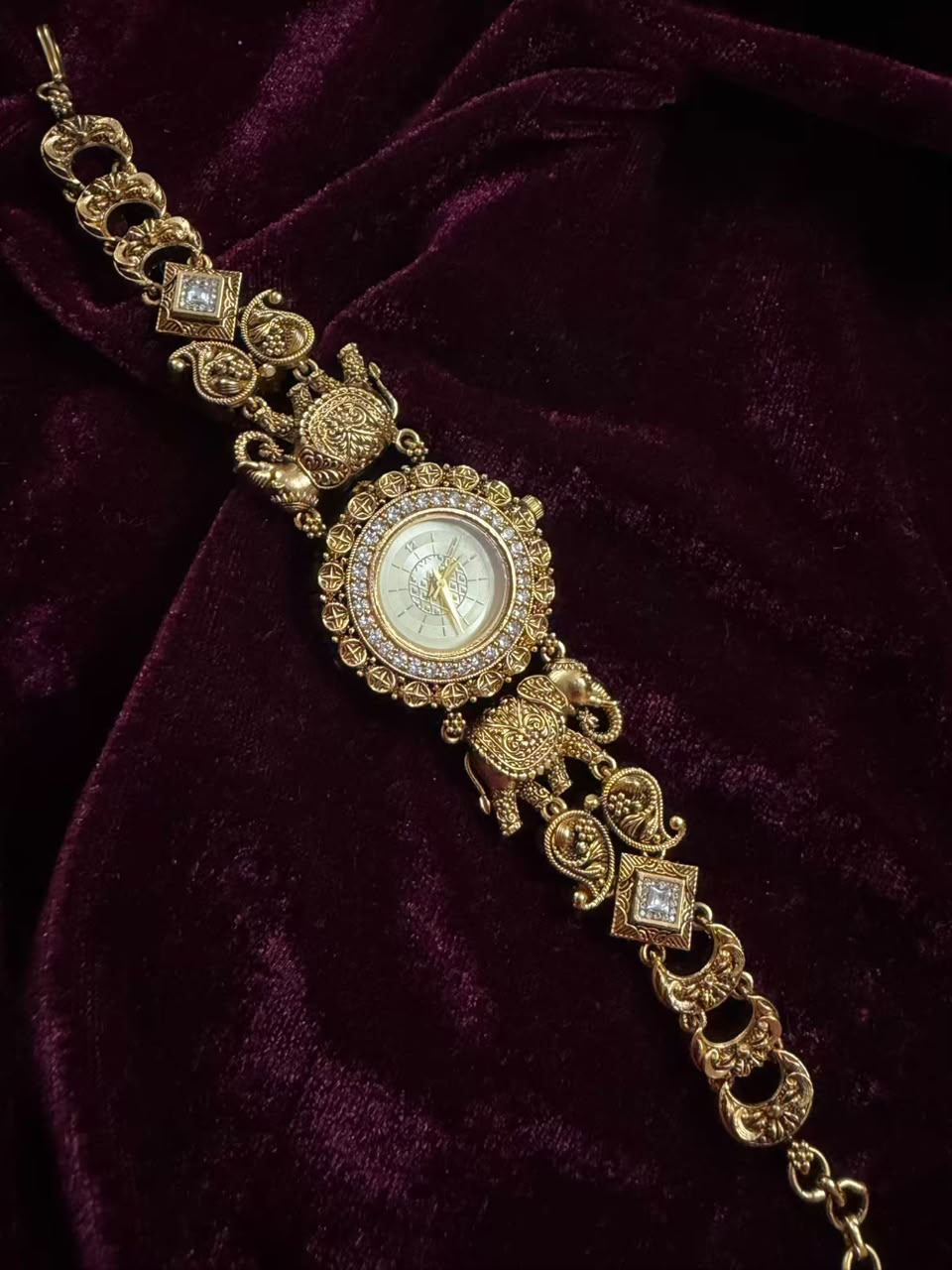 Rajwada Shringar Heritage Watch Rakhi in Premium Swarovski (Free Initial)