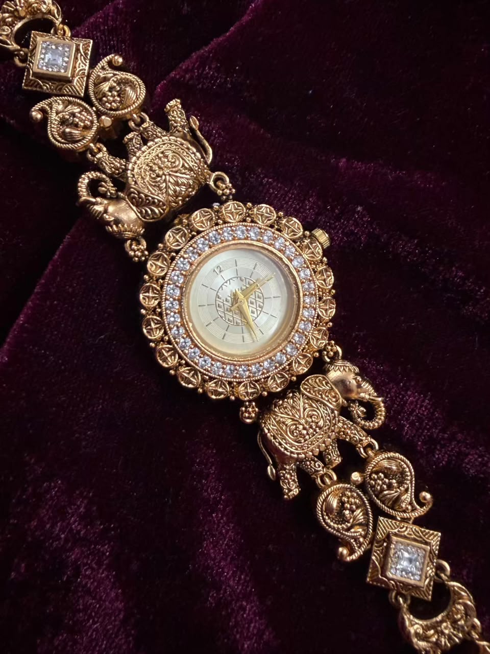 Rajwada Shringar Heritage Watch Rakhi in Premium Swarovski (Free Initial)