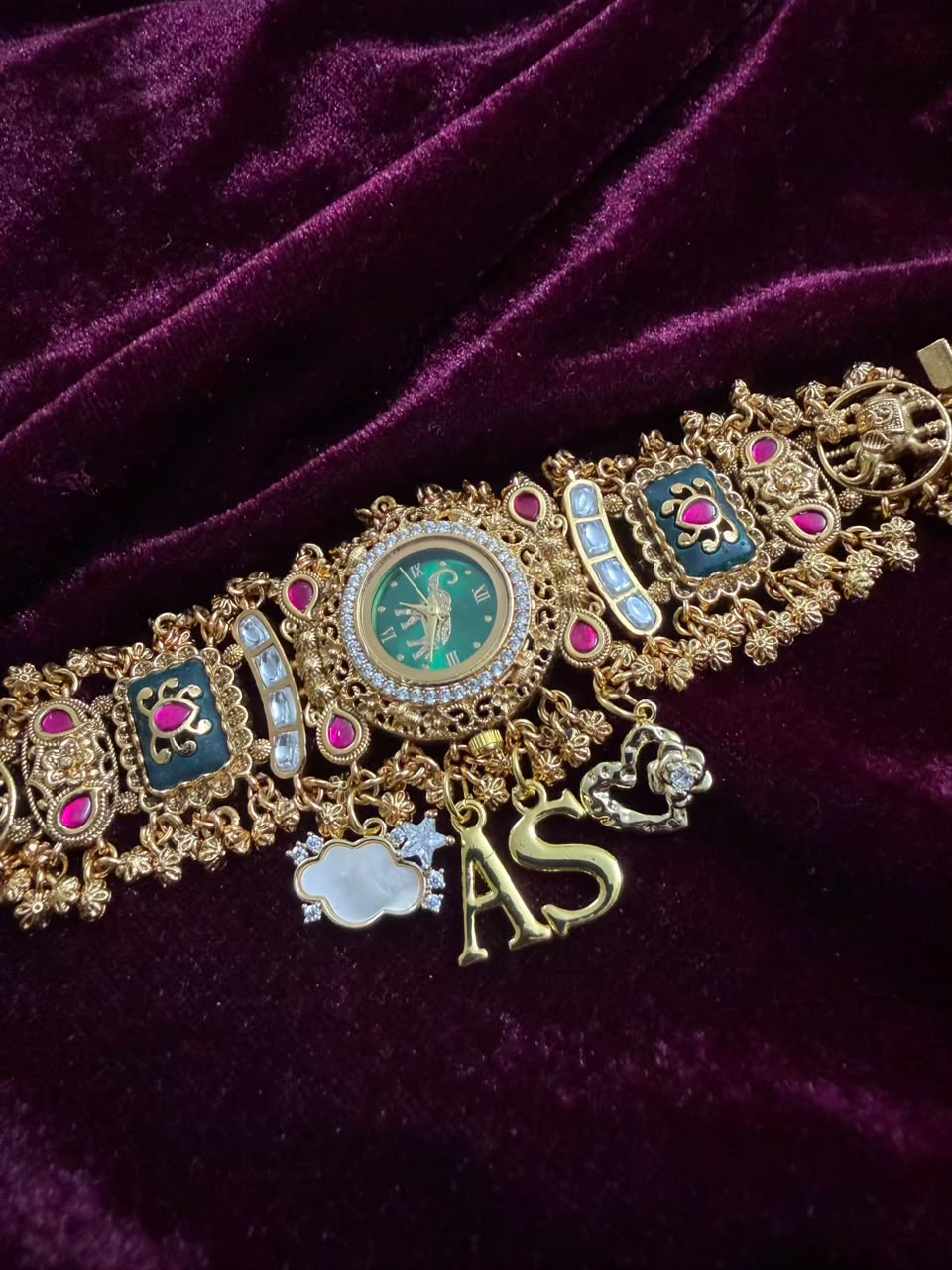 Harit Rajsi Heritage Watch Rakhi in Premium Swarovski (Free Initial)