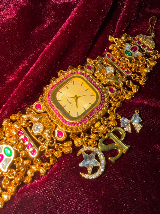 Swarnika Royale Heritage Watch Rakhi in Premium Swarovski (Free Initial)