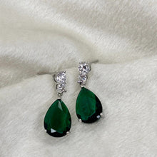 Load image into Gallery viewer, Green Emerald Drop Earrings
