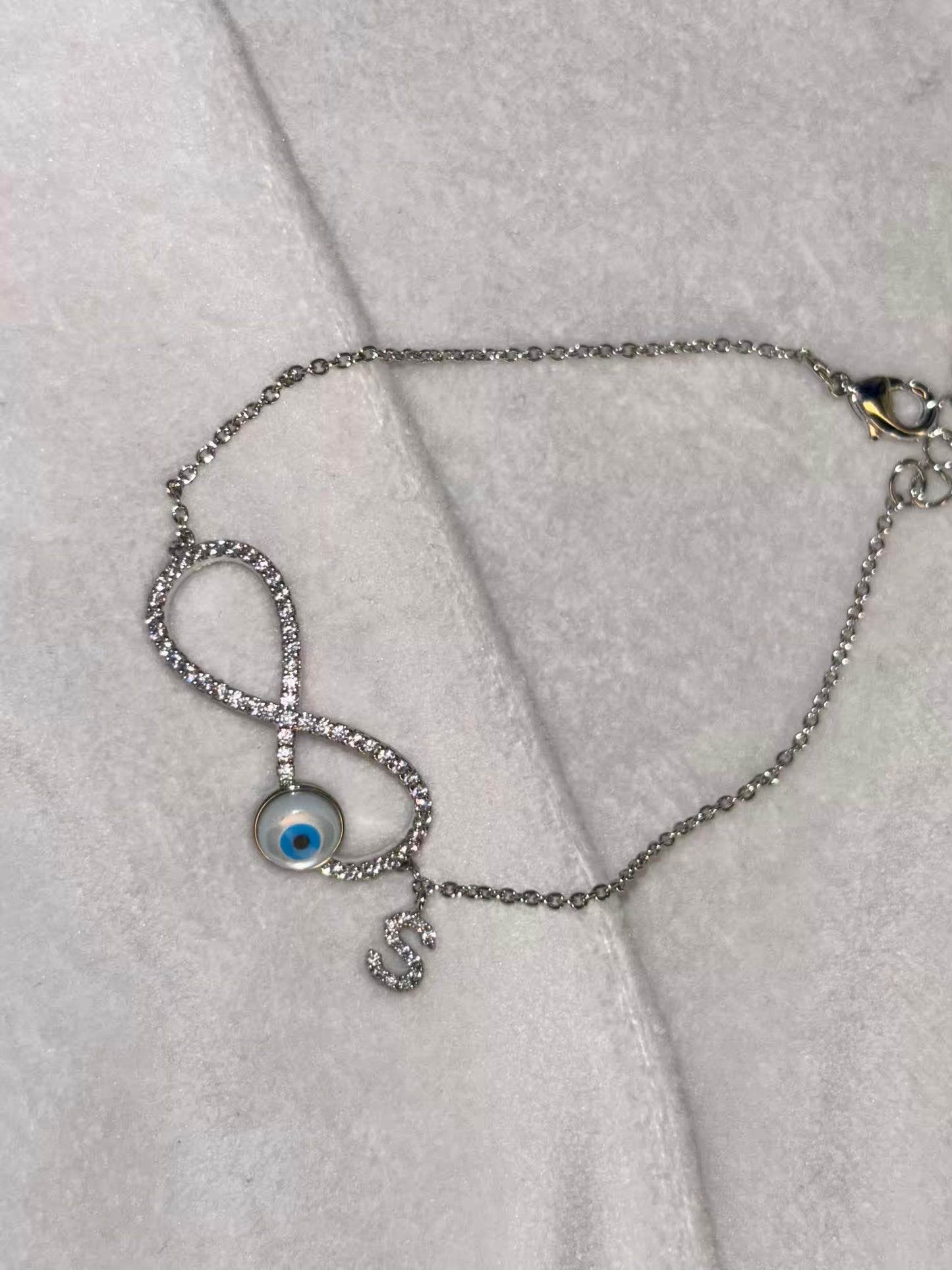 Infinity Evil Eye Silver Plated Premium Adjustable Chain Bracelet